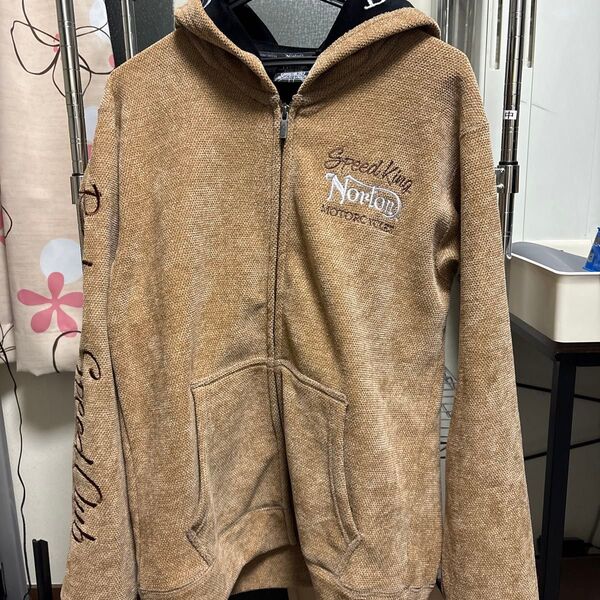 Norton ノートン ジップアップ パーカー L 古着 裏起毛 フルジップ スウェットパーカー