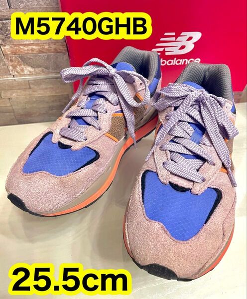 new balance M5740 GHB スニーカー パープルxオレンジ 宅急便代込み 即発送