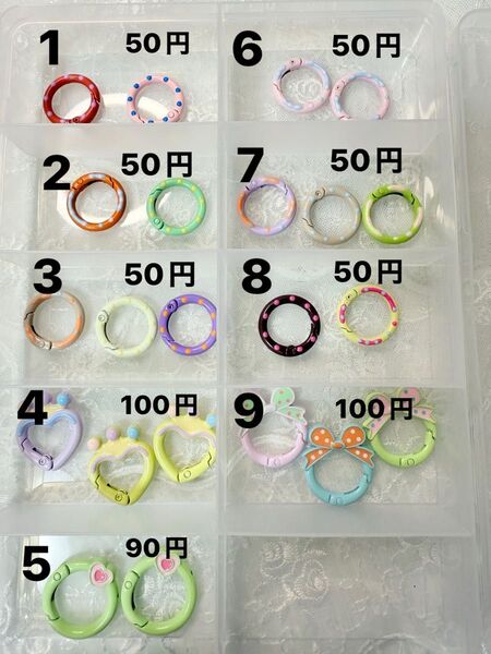 50円から ペイントカラビナ カラビナ 可愛いい カスタムビーズ カスタムストラップ