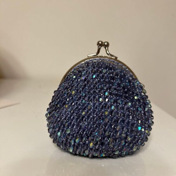 ハンドメイド がま口 ガラスビーズ