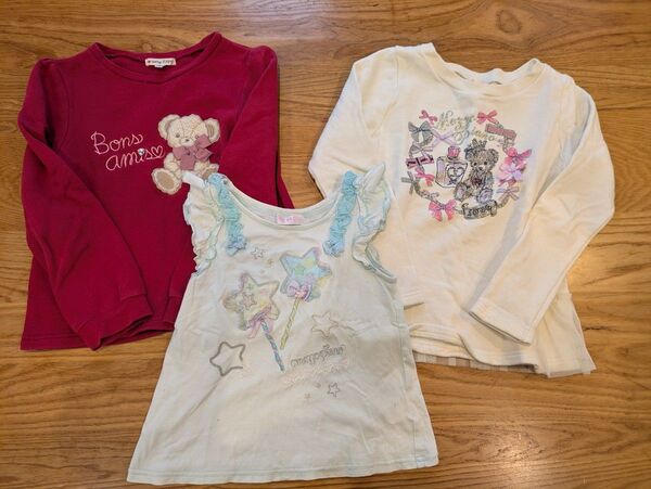 メゾピアノ エニィファム トレーナー 半袖シャツ くま 3着セット 女の子