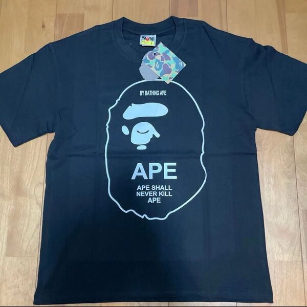 APE 半袖Tシャツ ブラック 男女兼用 Lサイズ 早い者勝ち