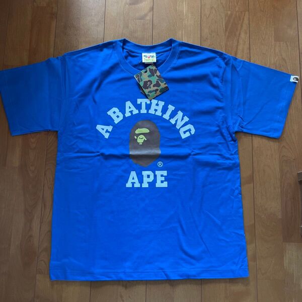 APE 半袖Tシャツ ブルー 男女兼用 Lサイズ