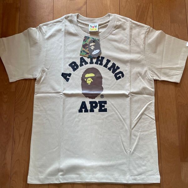 APE 半袖Tシャツ ベージュ 男女兼用 Lサイズ