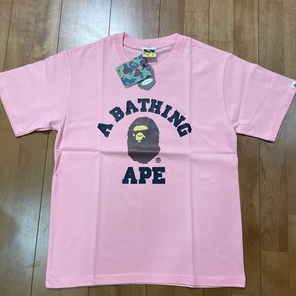 APE 半袖Tシャツ 男女兼用 ピンク L 早い者勝ち