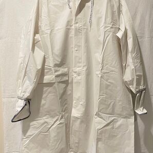 【新品】レインコート レディース ホワイト L ロングかっぱ 雨具 レインウェア つば付き 自転車 ポンチョ 白 男女兼用 通勤