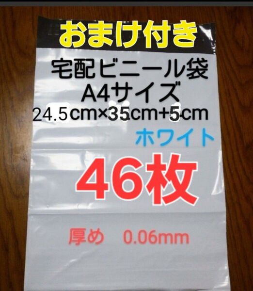 大感謝 宅配ビニール袋A4サイズ厚め46枚 洋服収納