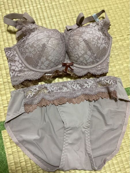 ブラジャーショーツセット 補正下着 ローズグレー