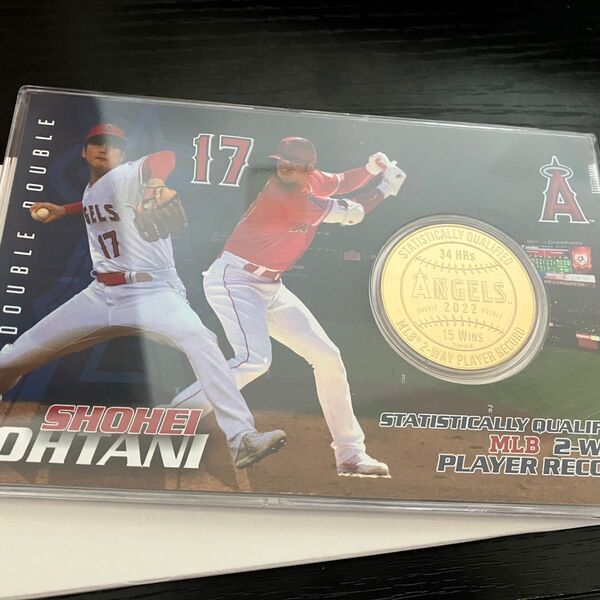 クーポン利用でお得! 大谷翔平 2022投打ダブル規定到達記念 コイン&カード エンゼルス