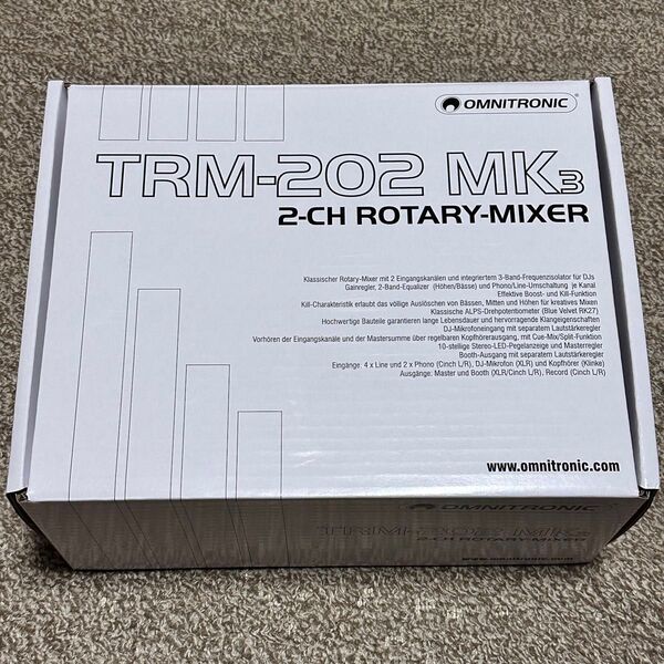 未使用品!Omnitronic TRM-202 MK3 2chロータリーミキサー