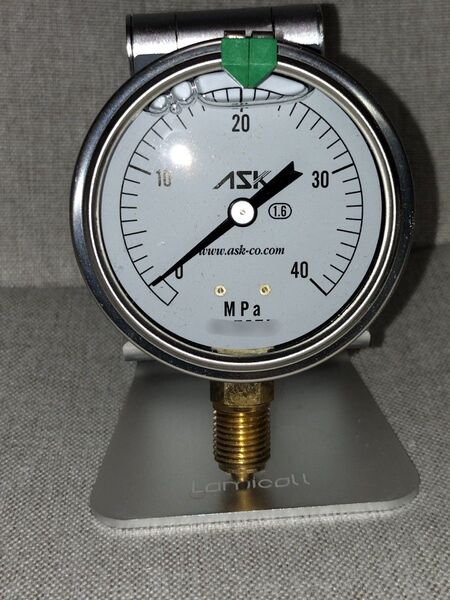 未使用 送料込 液入高圧用圧力計 ~40MPa Φ60 ステンレス製 耐食 耐候 ASK OPG-AT-G1/4-60X40MPA