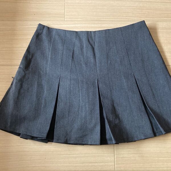 ミニスカート プリーツスカート グレー