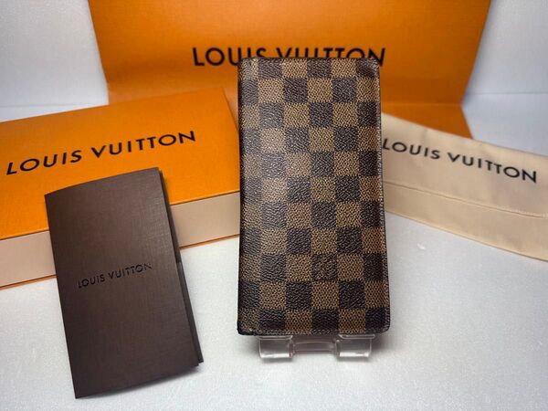 【良品】ルイヴィトン ダミエ ポルト バルール カルト クレディ お札入れ 財布 長財布 二つ折り財布 札入れ