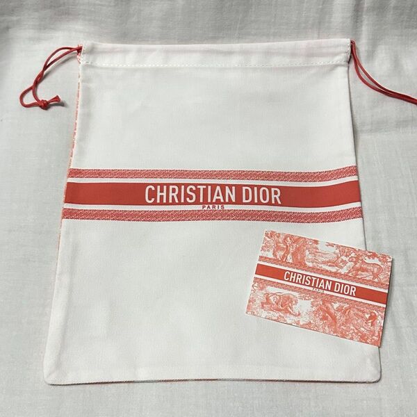 Christian Dior ディオール ノベルティ 2024 サマーコレクション 巾着 ポーチ オレンジ ムエット 新品未使用♪