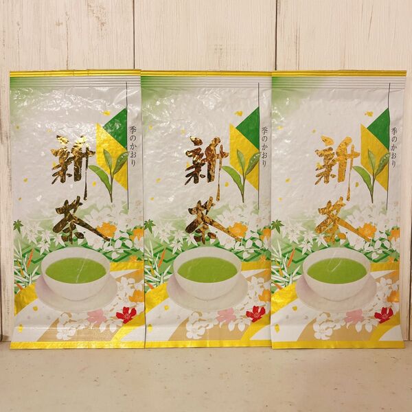 【新茶】八女茶 高級煎茶 お茶 緑茶 茶葉 緑色包装 3袋割引販売