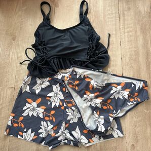 SHEIN レディース水着 3点セット ビキニ グレー Sサイズ 花柄