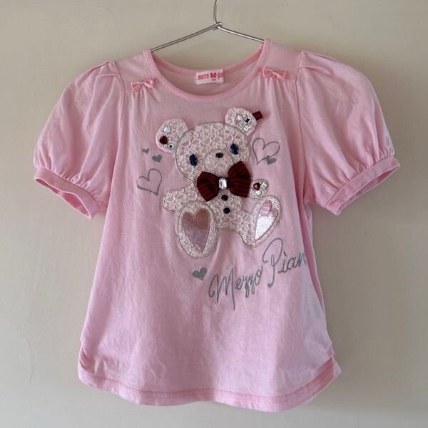 mezzo piano メゾピアノ 半袖Tシャツ ピンク 120