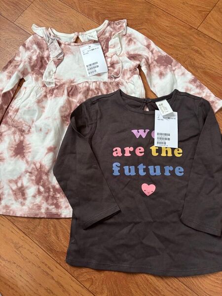 H&M タグ付き キッズ 子供 ワンピース チュニック 長袖tシャツ 2点セット