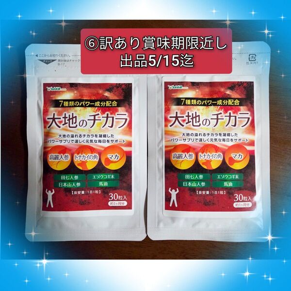 ⑥訳ありの為破格!あと1日です! シードコムス 大地のチカラ マカ 高麗人参 30粒×2袋