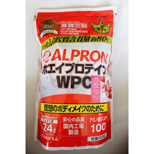 ALPRON ホエイプロテイン WPC ストロベリー風味 900g