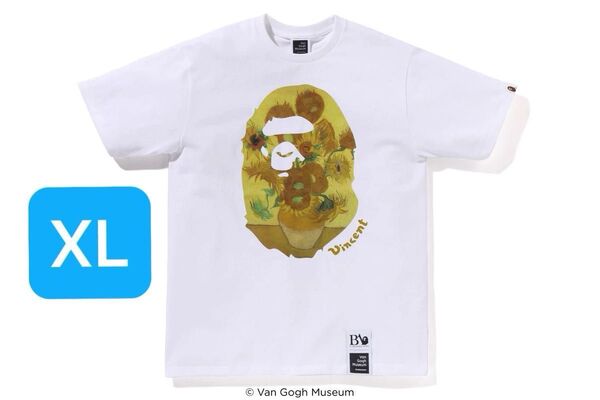 XLサイズ A BATHING APE x Van Gogh Museum BAPE Head Canvas Art Tee
