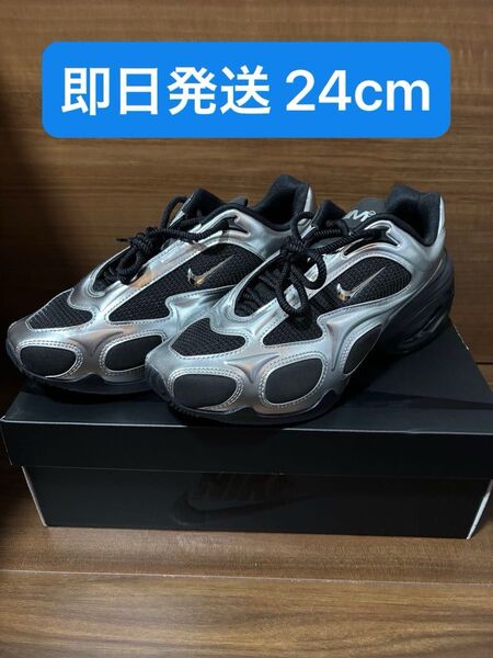 24cm Nike Women's Air Max Muse Black Metallic Silver エアマックスミューズ