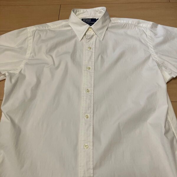 1990年代 ラルフローレン SLIM LOWELL SPORT 半袖シャツ M 白 Polo by Ralph Lauren