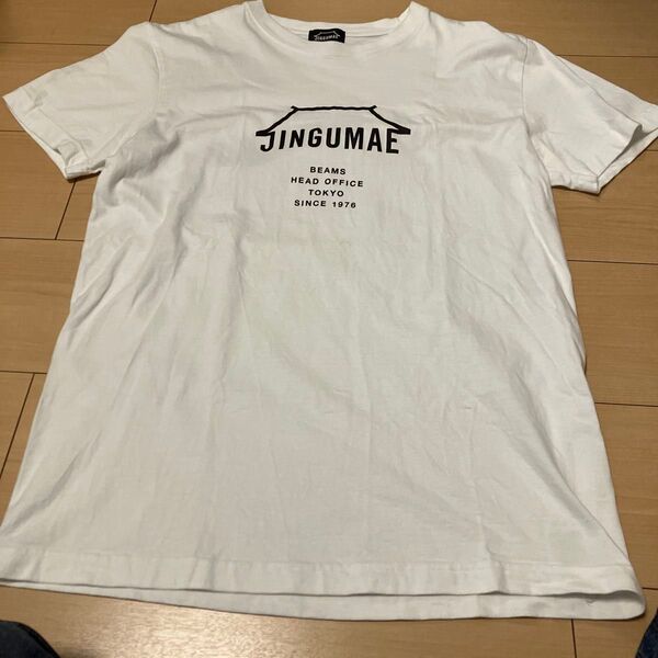 ビームス Tシャツ JINGUMAE BEAMS HEAD OFFICE TOKYO SINCE 1976 白 Lサイズ 綿100