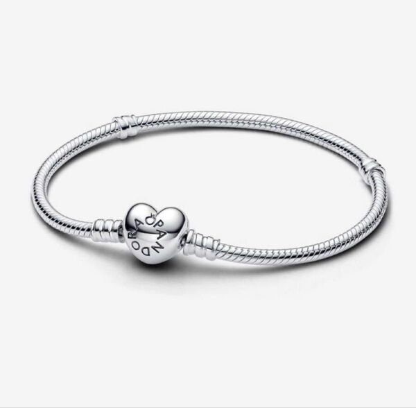 PANDORA ブレスレット ハートチャーム シルバー 19 cm