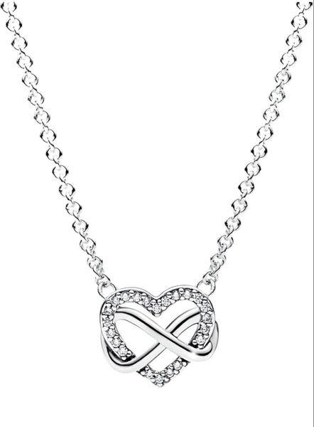 Pandora シルバーネックレス インフィニティ ハート ジルコニア