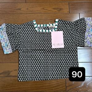 ai arai しまむら パッチワークシャツ トップス 花柄 90