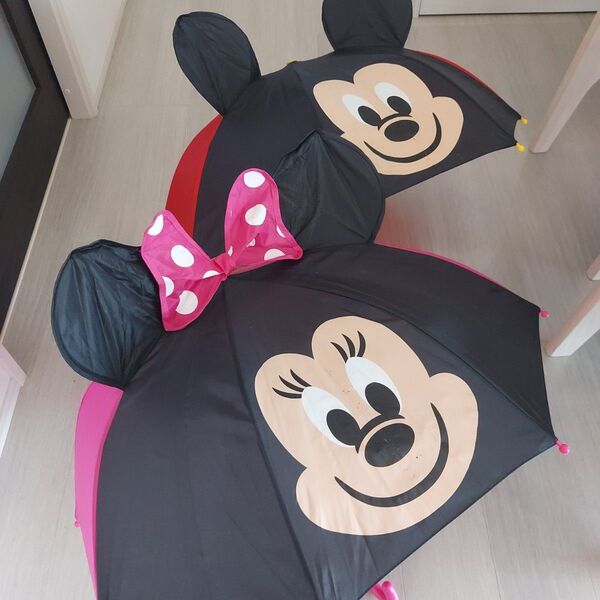 ミッキー ミニー ディズニー3D傘 ベビザラす限定 2点セット 子供用傘