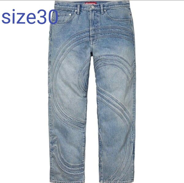 【美品】Supreme S Logo Loose Fit Jean Blue 30size 24時間限定価格販売