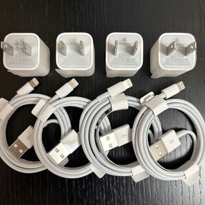 純正品 Apple アップル 充電器 MD810LL/A 4個セット ケーブル4本