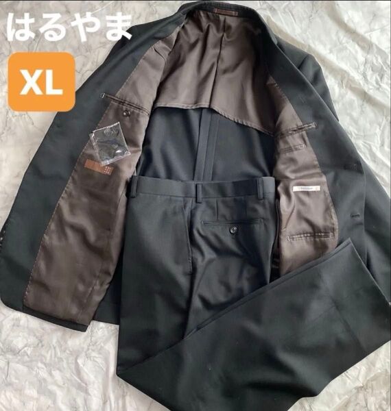 スーツメンズ セットアップ ウォッシャブル XL 春夏秋用 ブラック はるやま