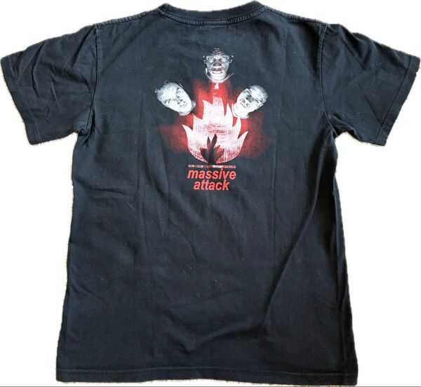 massive attack バックプリント Tシャツ 半袖 ブラック M 黒 古着
