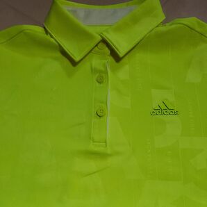 adidas 半袖ポロシャツ 蛍光イエロー