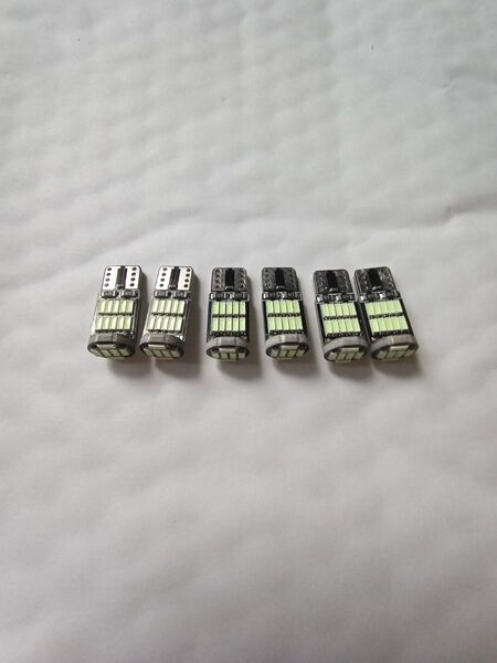 T10 LEDウェッジバルブ 26SMD 4014 クリスタルブルー 6個セット