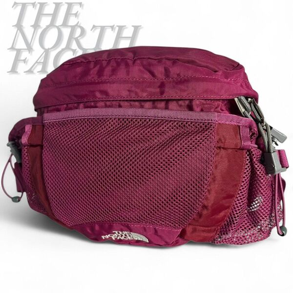 美品 THE NORTH FACE ノースフェイス ウエストバッグ ボディバッグ メッシュポケット パープル NM07508