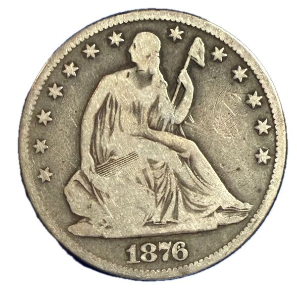 アメリカ 古銭 コイン 硬貨 銀貨 自由の女神 リバティ イーグル 1876年 ハーフダラー