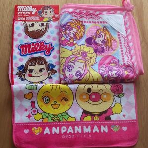 アンパンマン タオルハンカチ 1枚 プリキュア ループタオル 1枚 ペコちゃん ミニタオル 2枚1組 まとめ キッズ 女の子