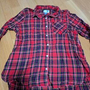 未使用 OLD NAVY チェックシャツ レッド Lサイズ