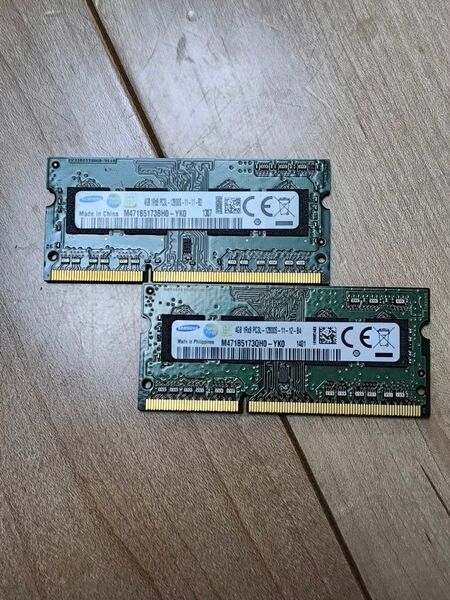 SAMSUNG 2Rx8 PC3L-12800S 4GB 2枚で 8GB DDR3L メモリ 204ピン DDR3L