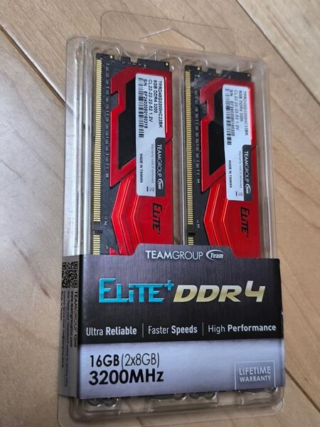 Team DDR4 3200Mhz PC4-25600 8GBx2枚(16GB) デスクトップ用メモリ Elite Plus