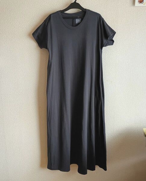 無印良品 カットソーワンピース ダークグレー M~L