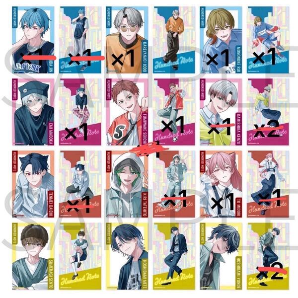 ハンドレッドノート 2nd Anniv チェキ風カード まとめ売り バラ売り可