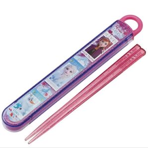 アナと雪の女王 箸&ケースセット ピンク ラメ入り