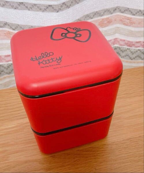 -大人気-ハローキティ 二段弁当箱 ランチボックス レッド