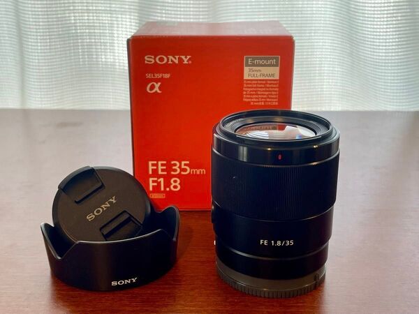 SONY FE 35mm f1.8 フルサイズ SEL35F18F フード 前後キャップ 取説