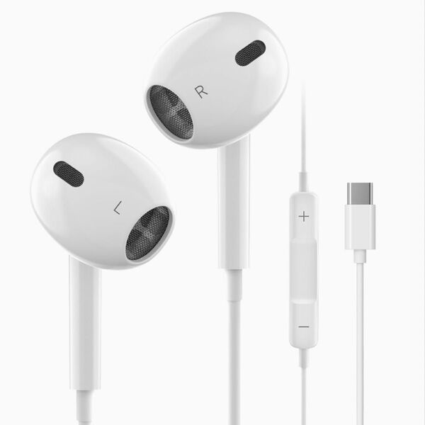 イヤホン 有線 Type-C タイプC USB-C イヤフォン クリア通話 絡み防止 イヤホンマイク 防水 リモコン iPhone